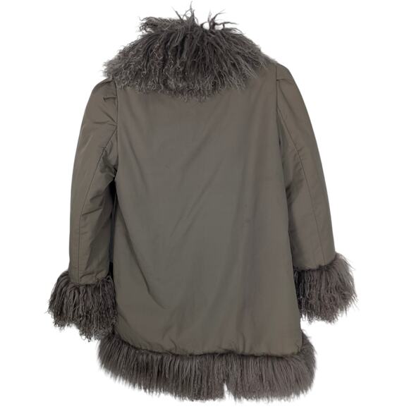 Chloé 1970s Karl Lagerfeld Mongolian Lamb Fur Reversible Coat Gray Taupe 6 SEE - Picture 4 of 12